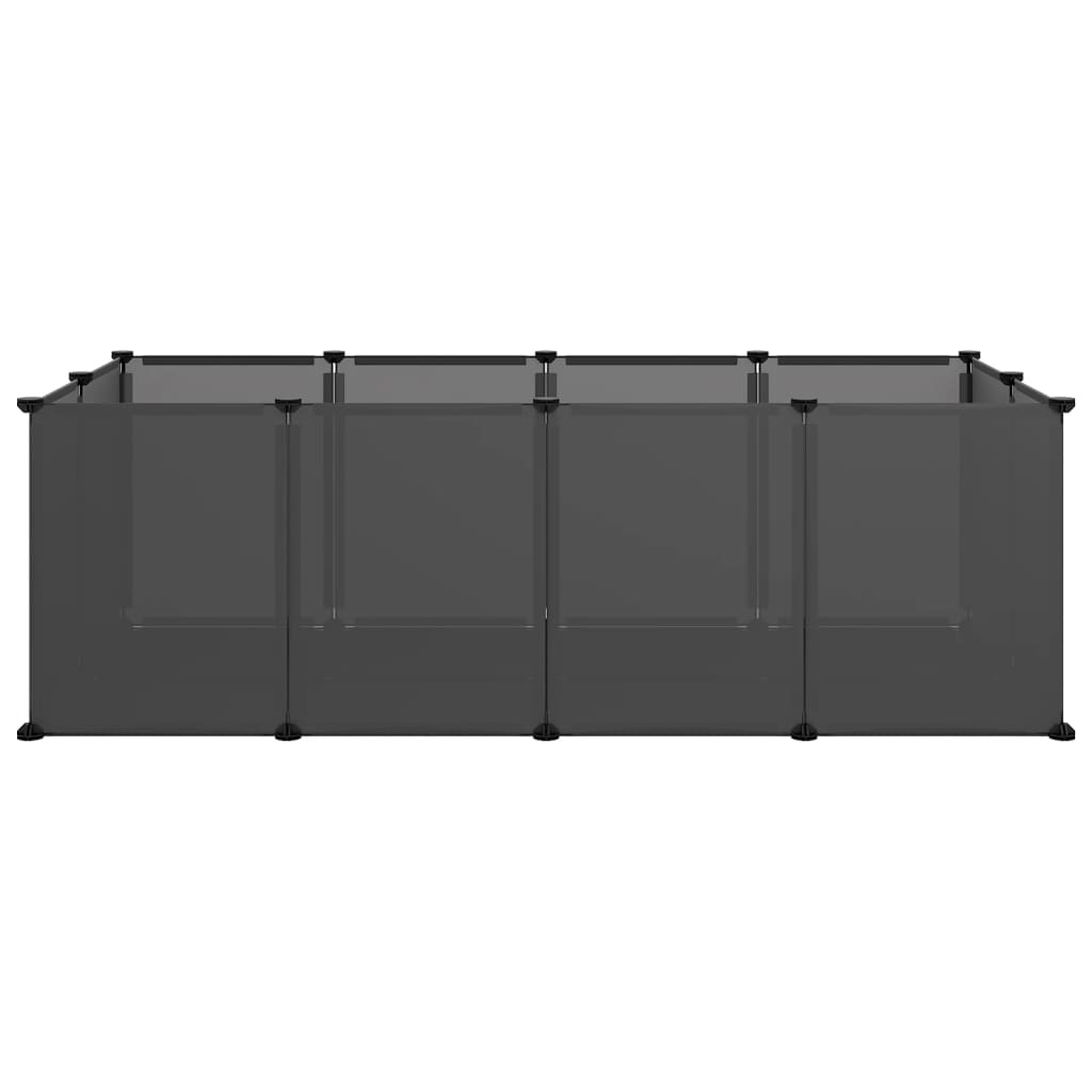 fekete polipropilén és acél kisállatketrec 144 x 74 x 46,5 cm