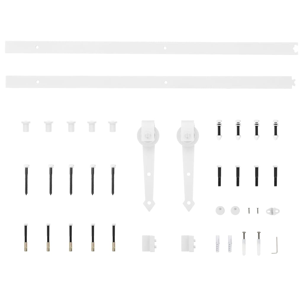 fehér acél tolóajtó-szerelvényszett 200 cm