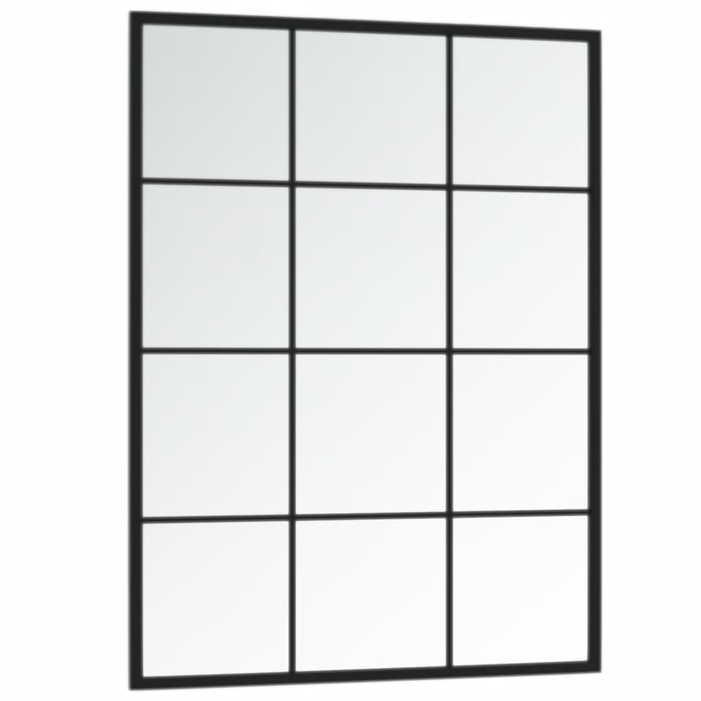 fekete fém fali tükör 80 x 60 cm