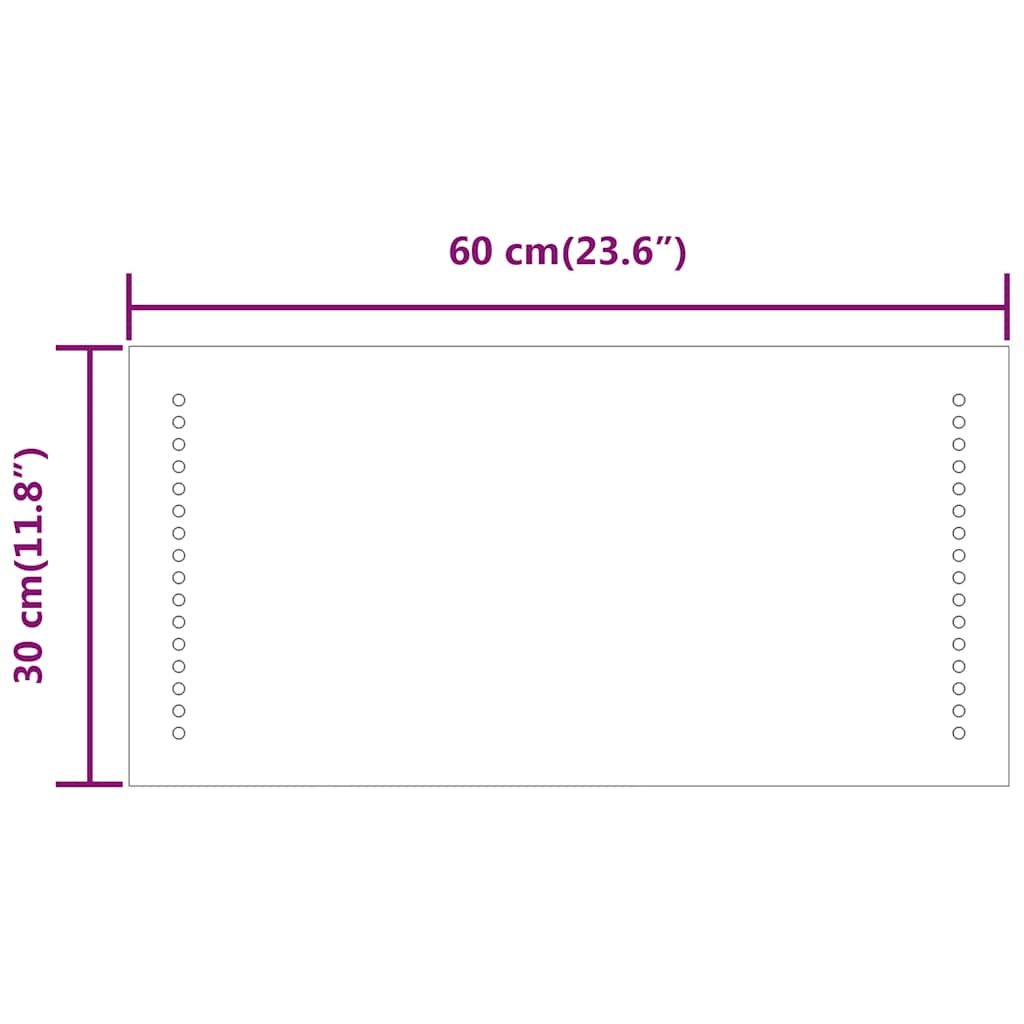 LED-es fürdőszobatükör 60x30 cm