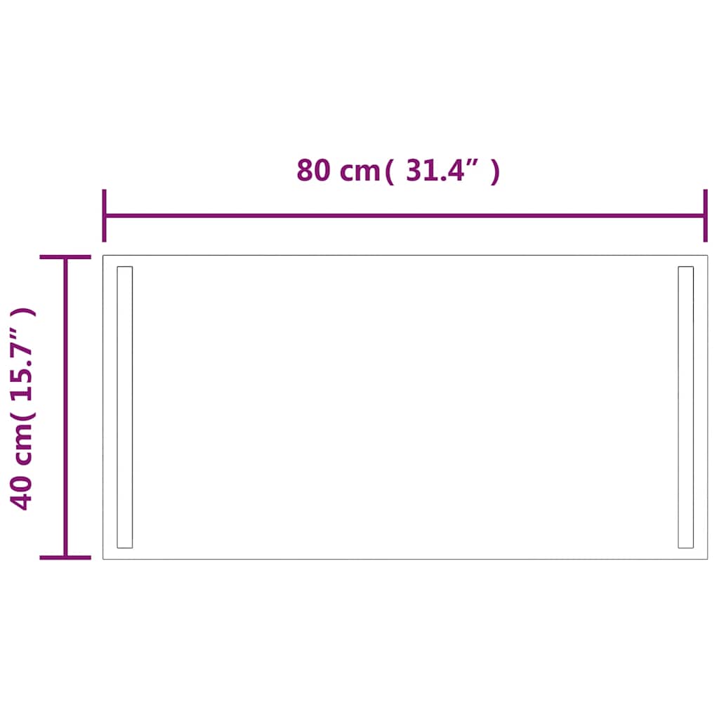 LED-es fürdőszobatükör 80 x 40 cm