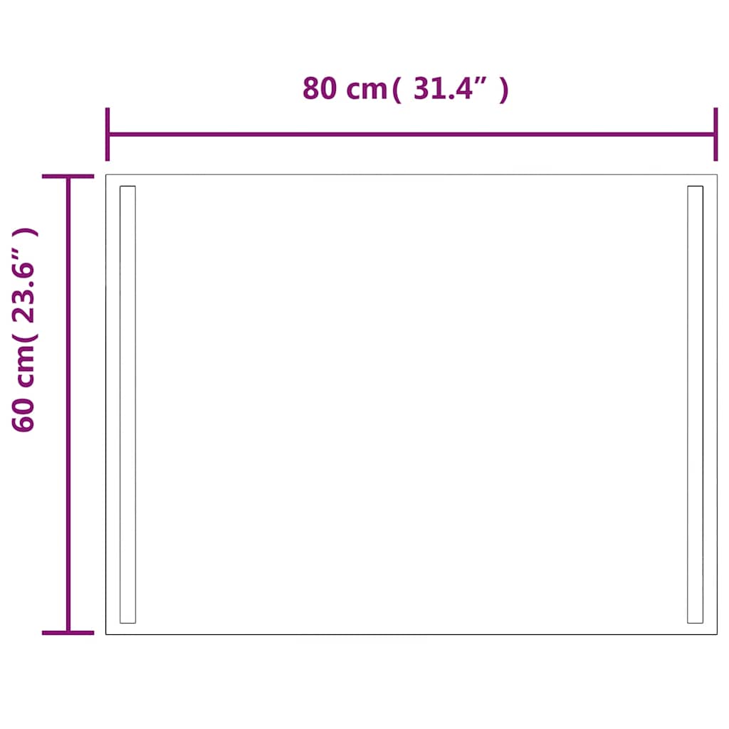 LED-es fürdőszobatükör 80x60 cm