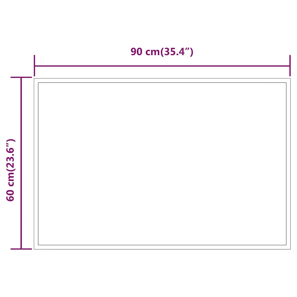LED-es fürdőszobatükör 90x60 cm