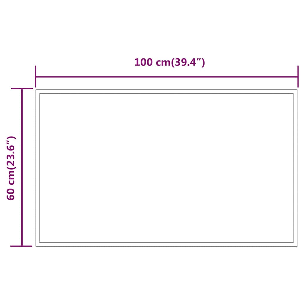 LED-es fürdőszobatükör 100x60 cm