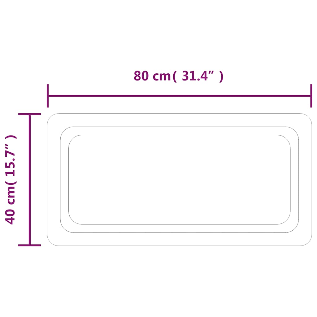 LED-es fürdőszobatükör 80 x 40 cm