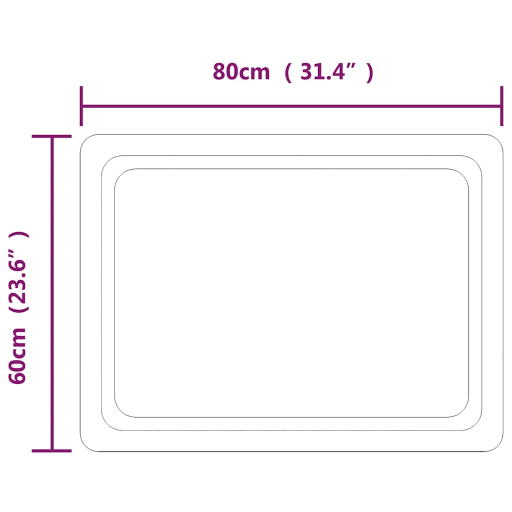 LED-es fürdőszobatükör 80x60 cm