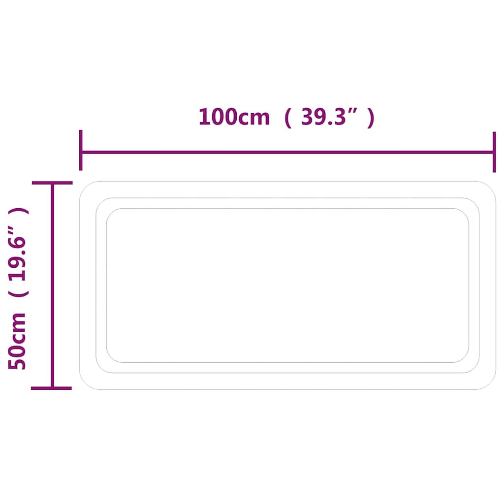 LED-es fürdőszobatükör 100x50 cm