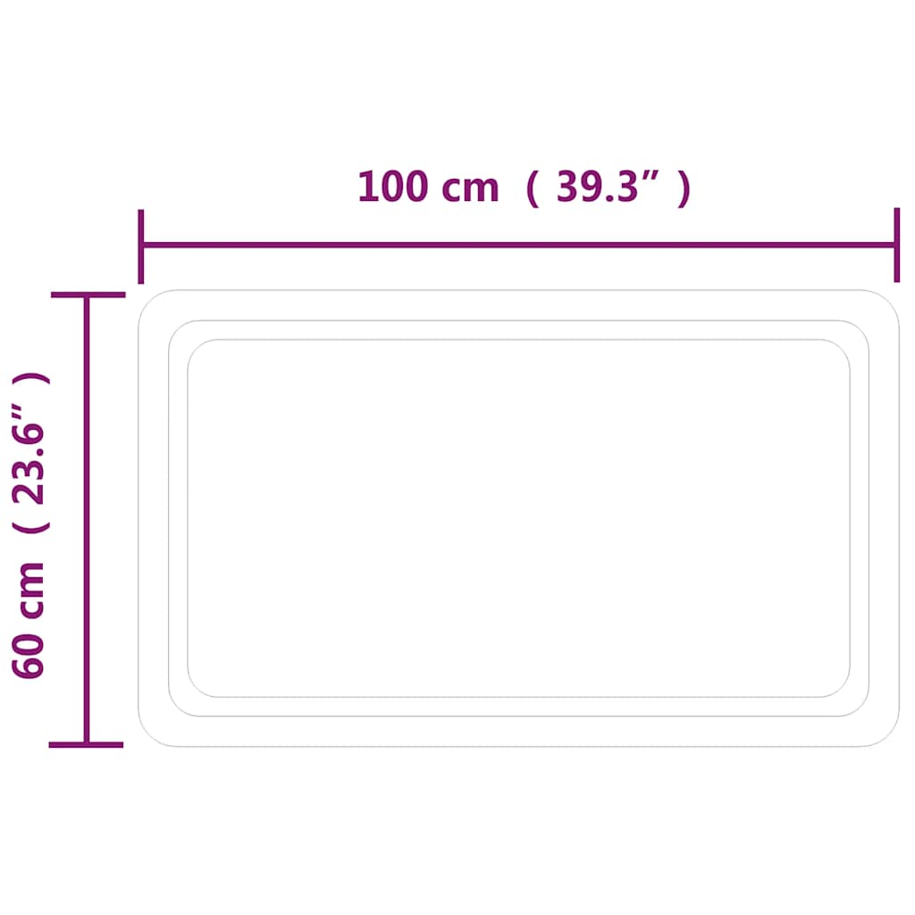 LED-es fürdőszobatükör 100x60 cm