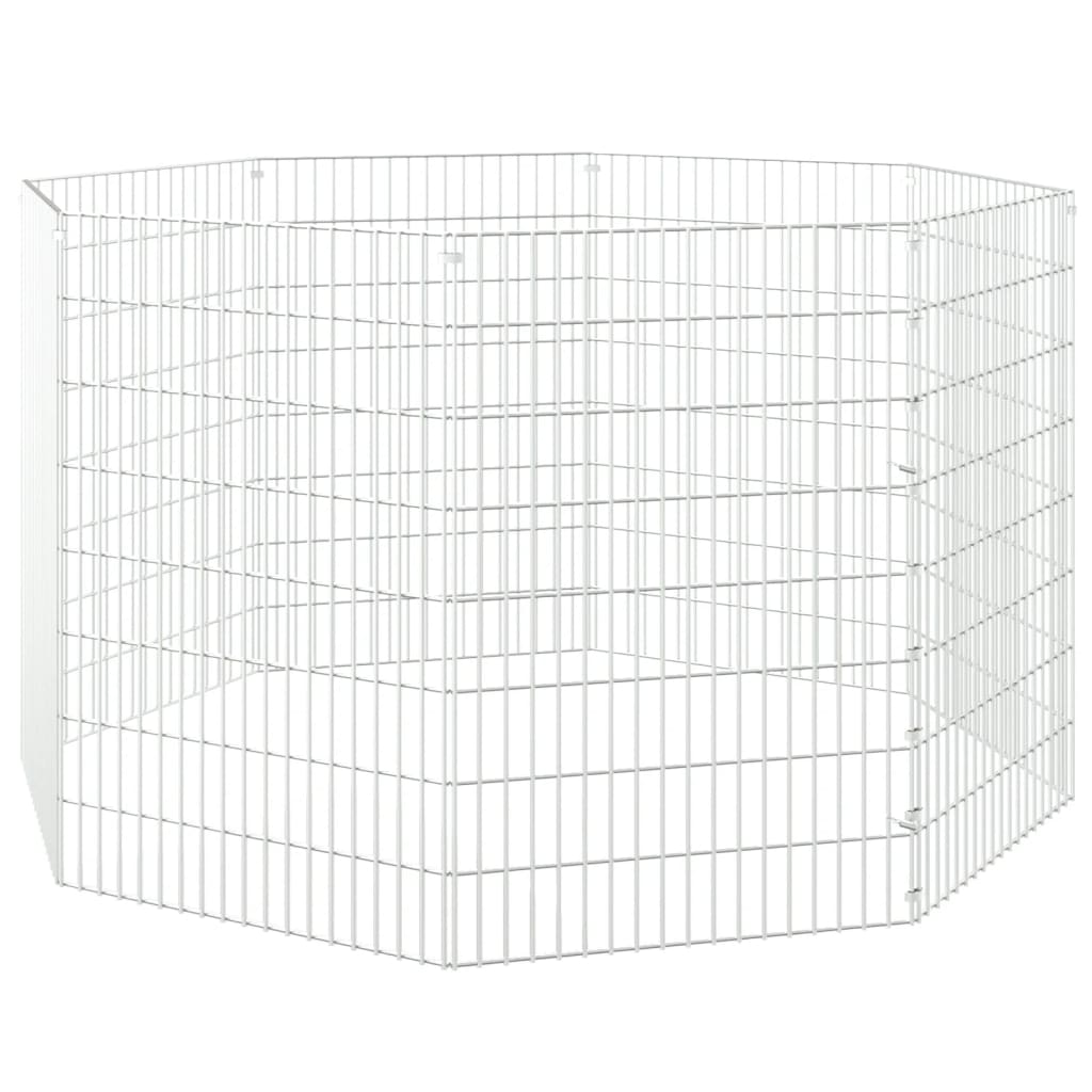 8 paneles horganyzott vas szabadon álló állatketrec 54 x 80 cm
