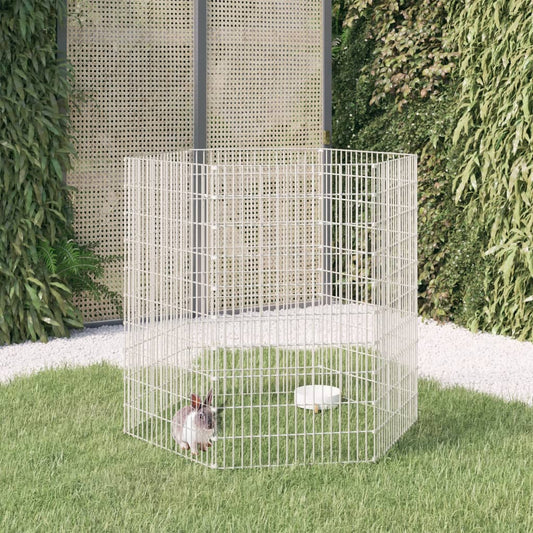 6 paneles horganyzott vas szabadon álló állatketrec 54 x 100 cm