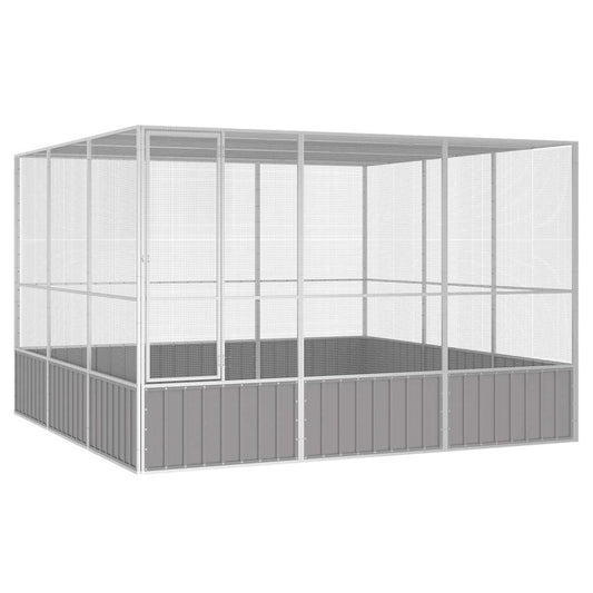 szürke horganyzott acél madárketrec 302,5x324,5x211,5 cm
