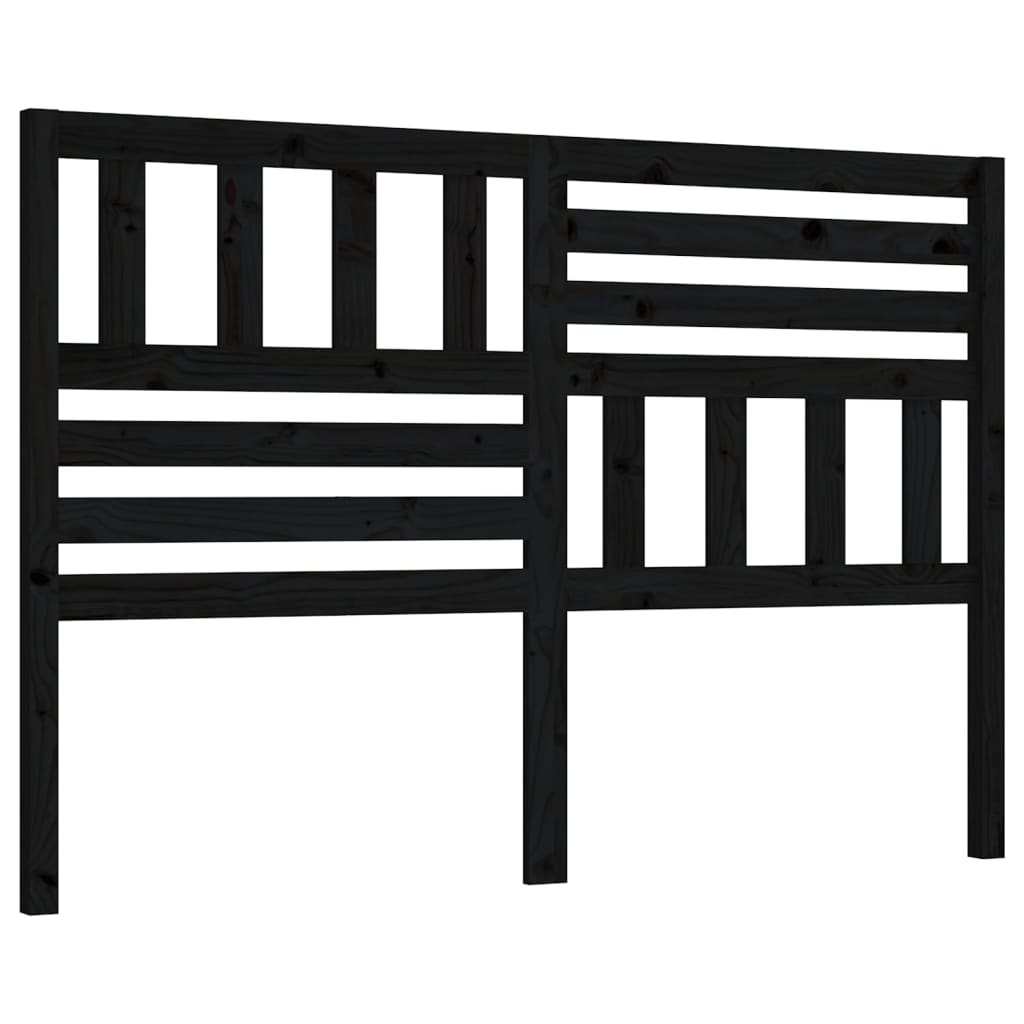 fekete tömör fenyőfa ágyfejtámla 166 x 4 x 100 cm