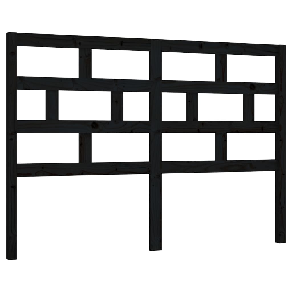 fekete tömör fenyőfa ágy fejtámla 166 x 4 x 100 cm