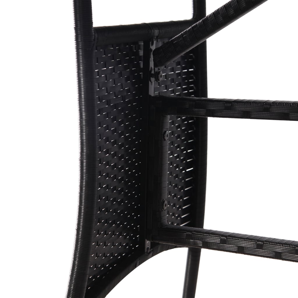 fekete polyrattan kerti asztal 80 x 80 x 74 cm
