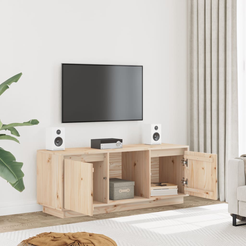 tömör fenyőfa TV-szekrény 110,5 x 35 x 44 cm