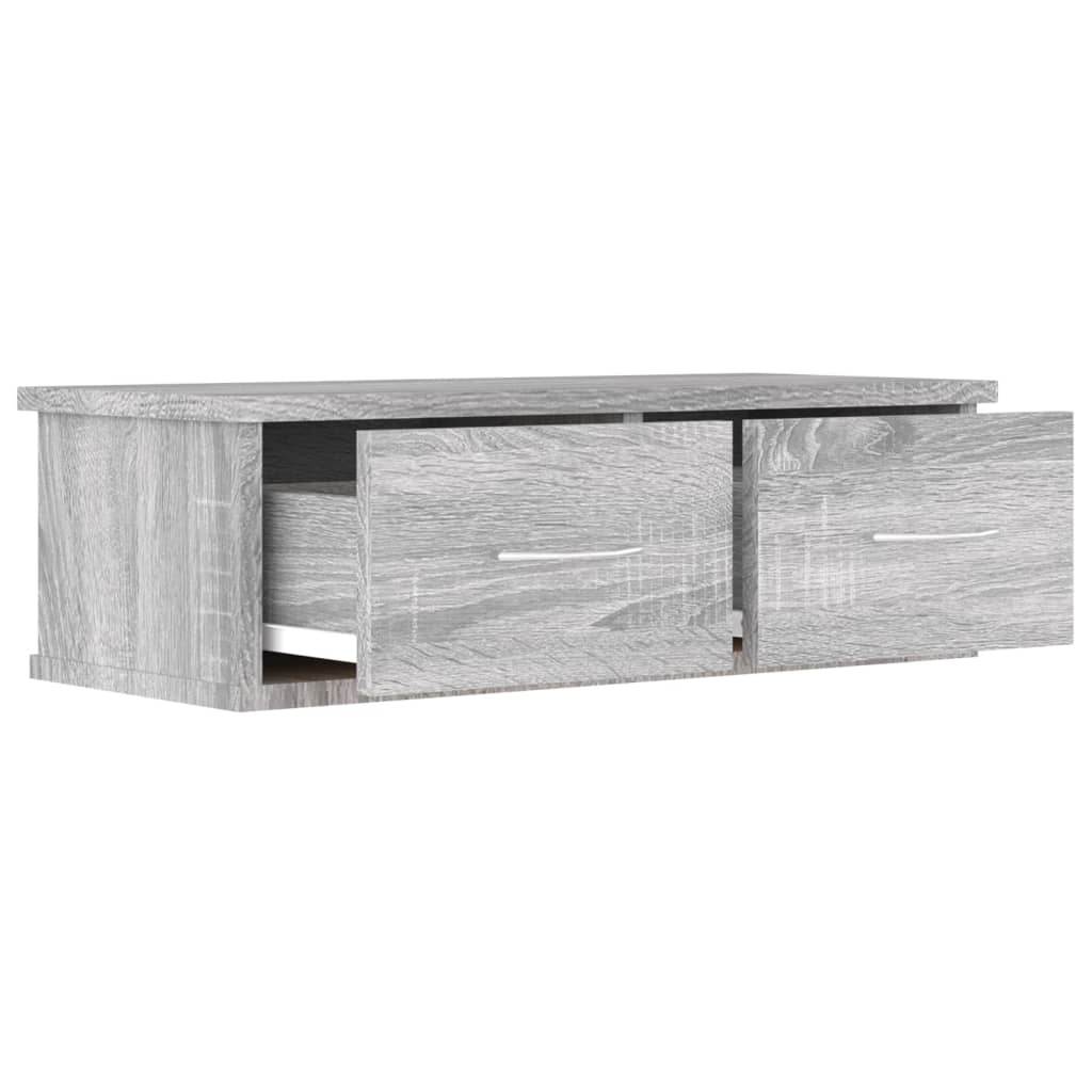 szürke sonoma színű szerelt fa faliszekrény 60 x 26 x 18,5 cm