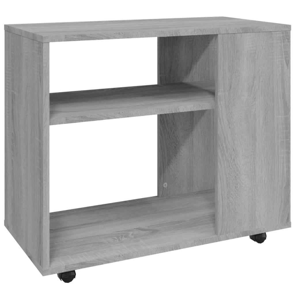 szürke sonoma színű szerelt fa kisasztal 70 x 35 x 55 cm