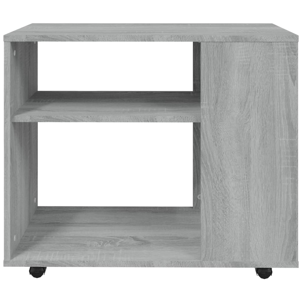 szürke sonoma színű szerelt fa kisasztal 70 x 35 x 55 cm