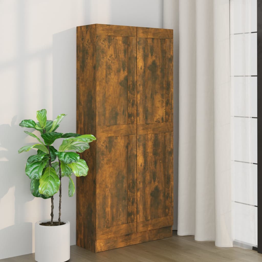 füstös tölgy színű fa fürdőszobaszekrény 82,5x30,5x185,5 cm