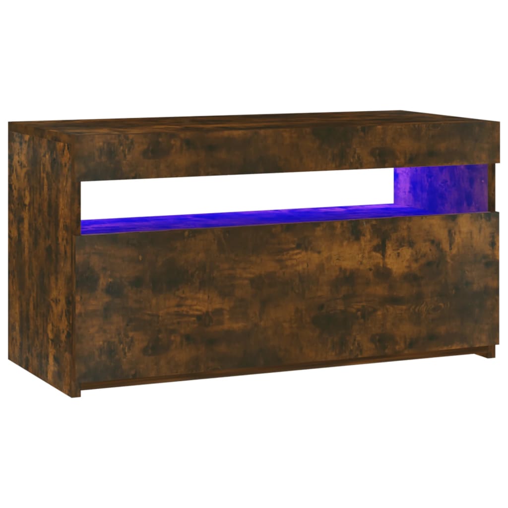 füstös tölgy színű TV-szekrény LED-világítással 75 x 35 x 40 cm