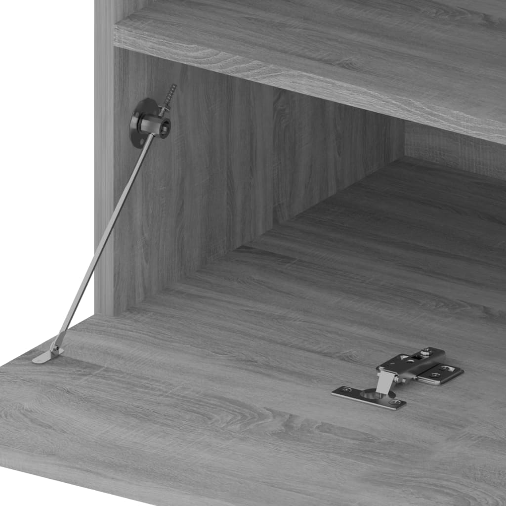 2 db füstös tölgy színű TV-szekrény LED-ekkel 75 x 35 x 40 cm