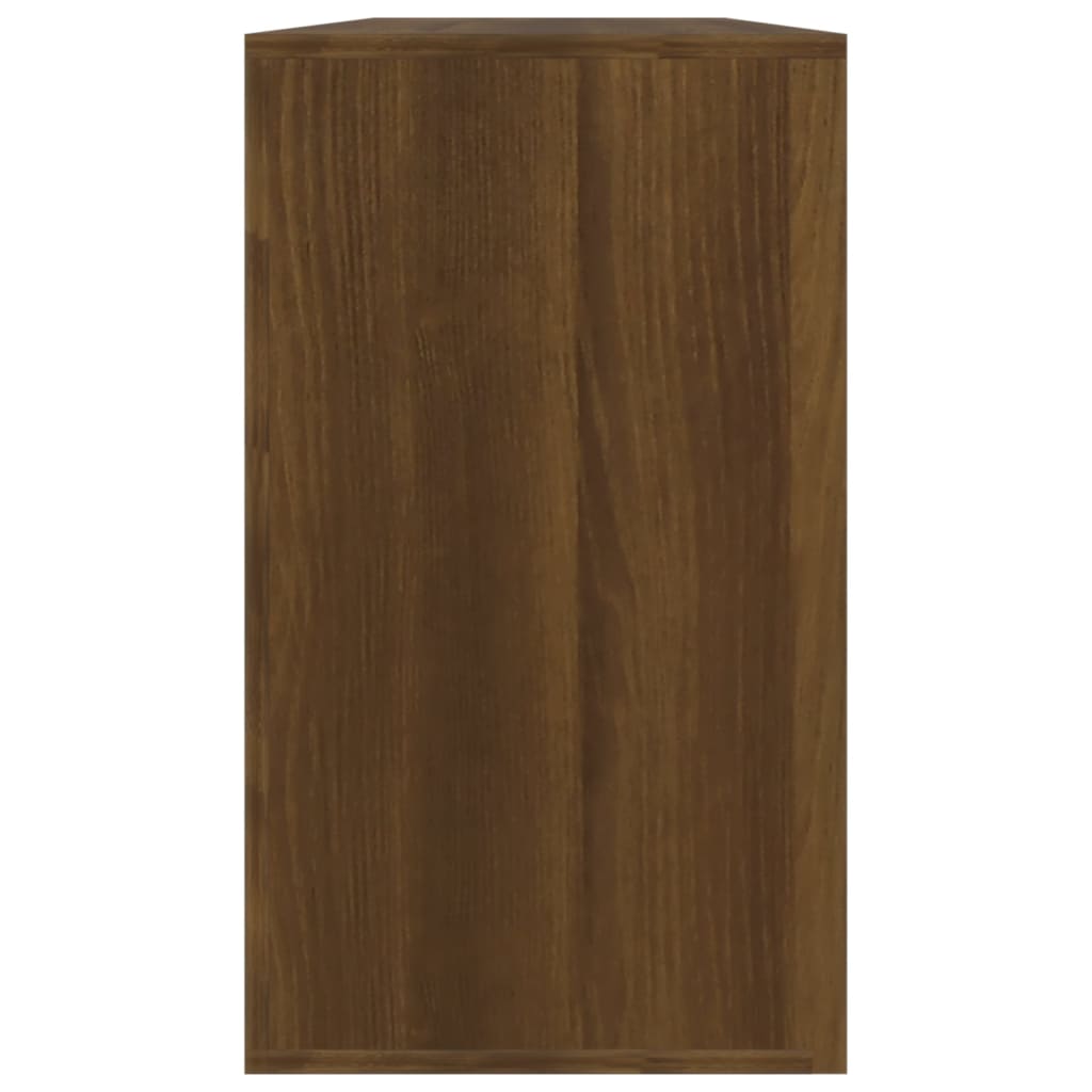 barna tölgyszínű szerelt fa cipőtároló pad 80 x 24 x 45 cm