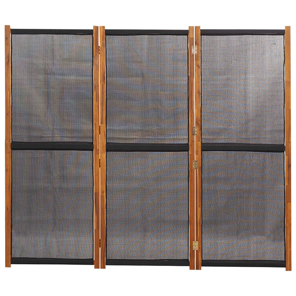 fekete 3 paneles térelválasztó 210 x 180 cm