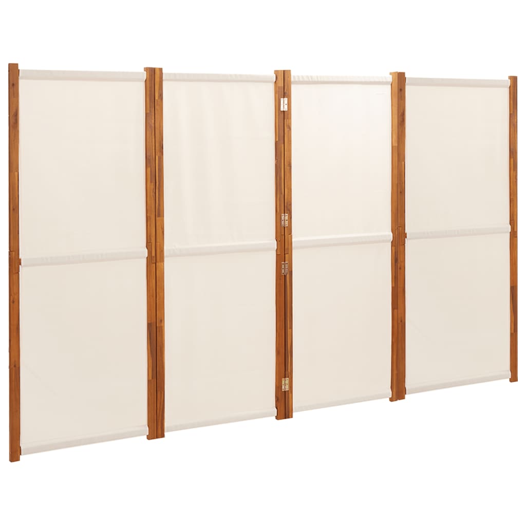 fehér 4 paneles térelválasztó 280x180 cm