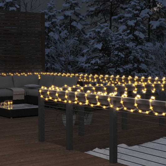 PVC fényfüzér 120 meleg fehér LED-del 5 m