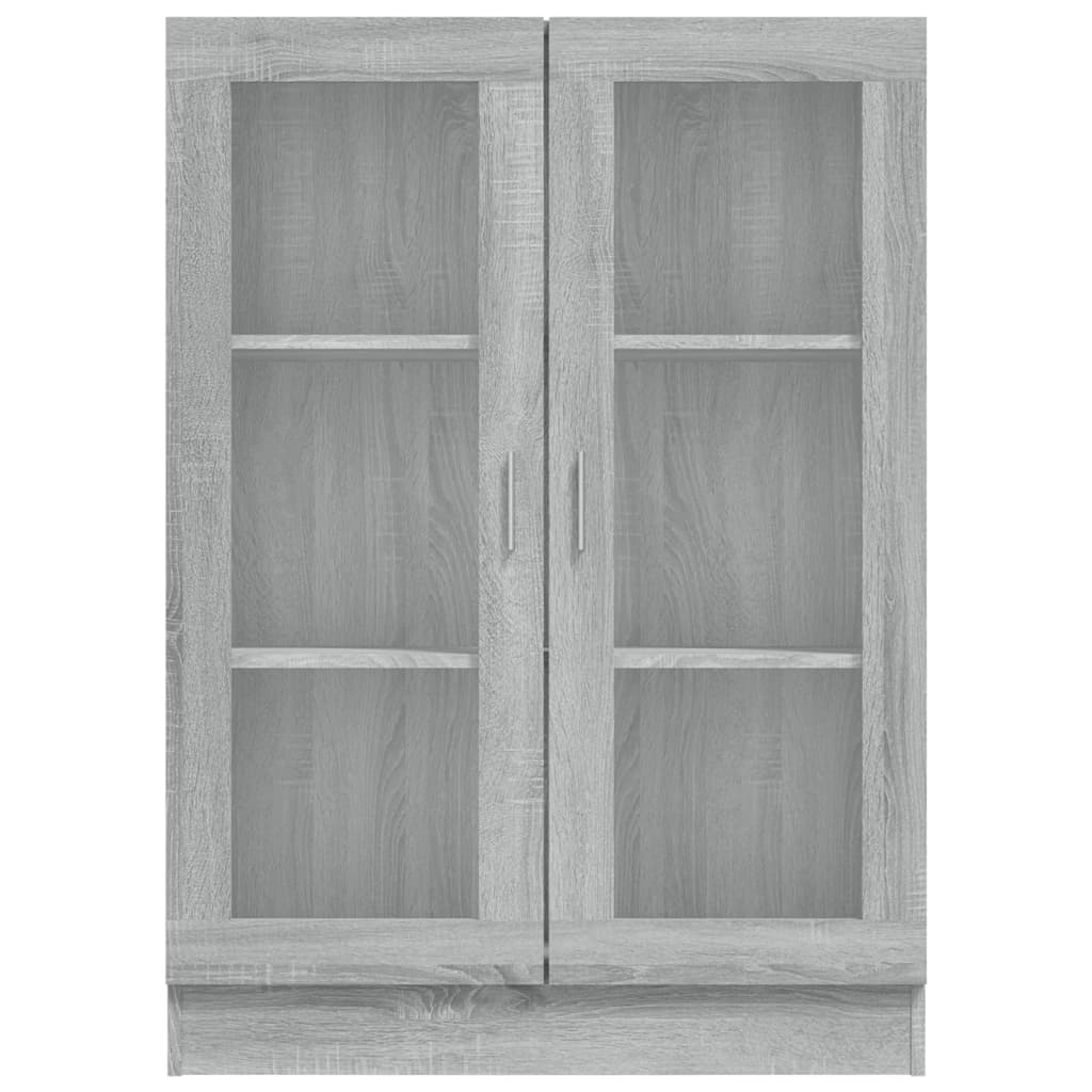 szürke sonoma színű szerelt fa vitrinszekrény 82,5x30,5x115 cm