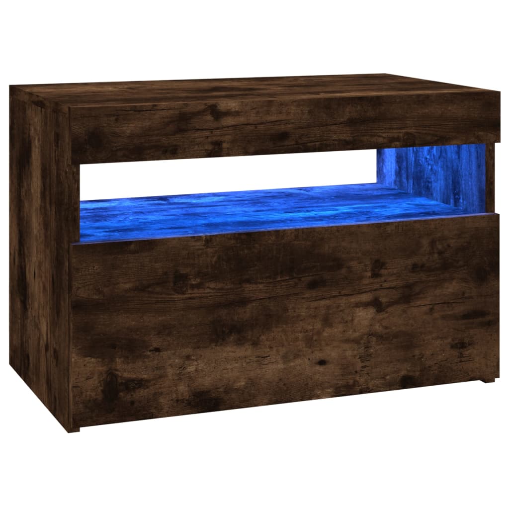 füstös tölgy színű TV-szekrény LED-világítással 60 x 35 x 40 cm