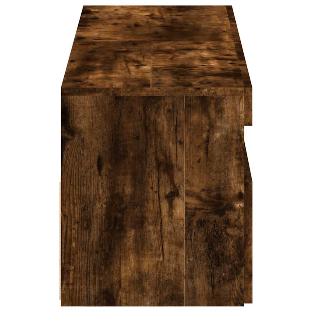 2 db barna tölgyszínű TV-szekrény LED-ekkel 60 x 35 x 40 cm