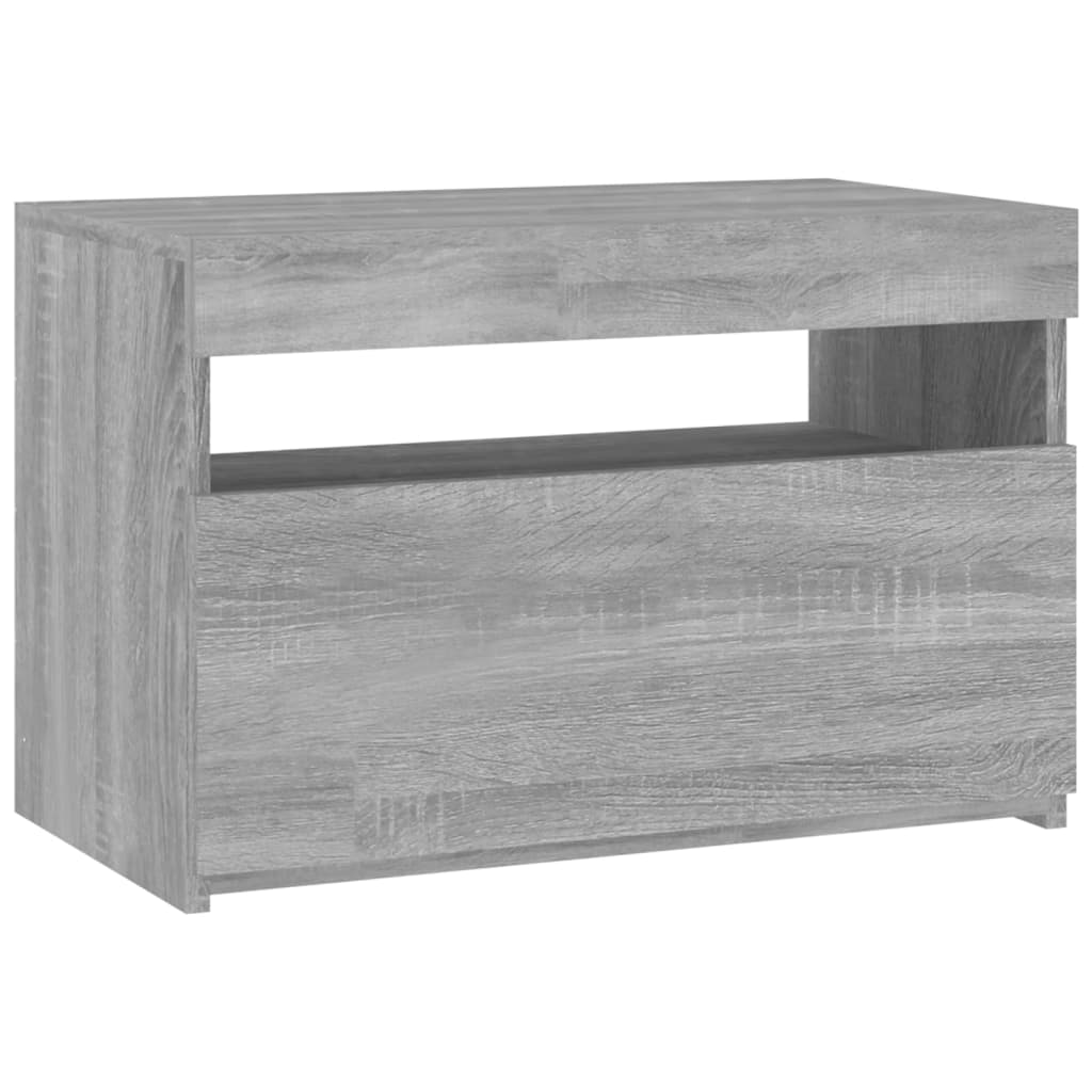 szürke sonoma színű TV-szekrény LED-ekkel 60 x 35 x 40 cm