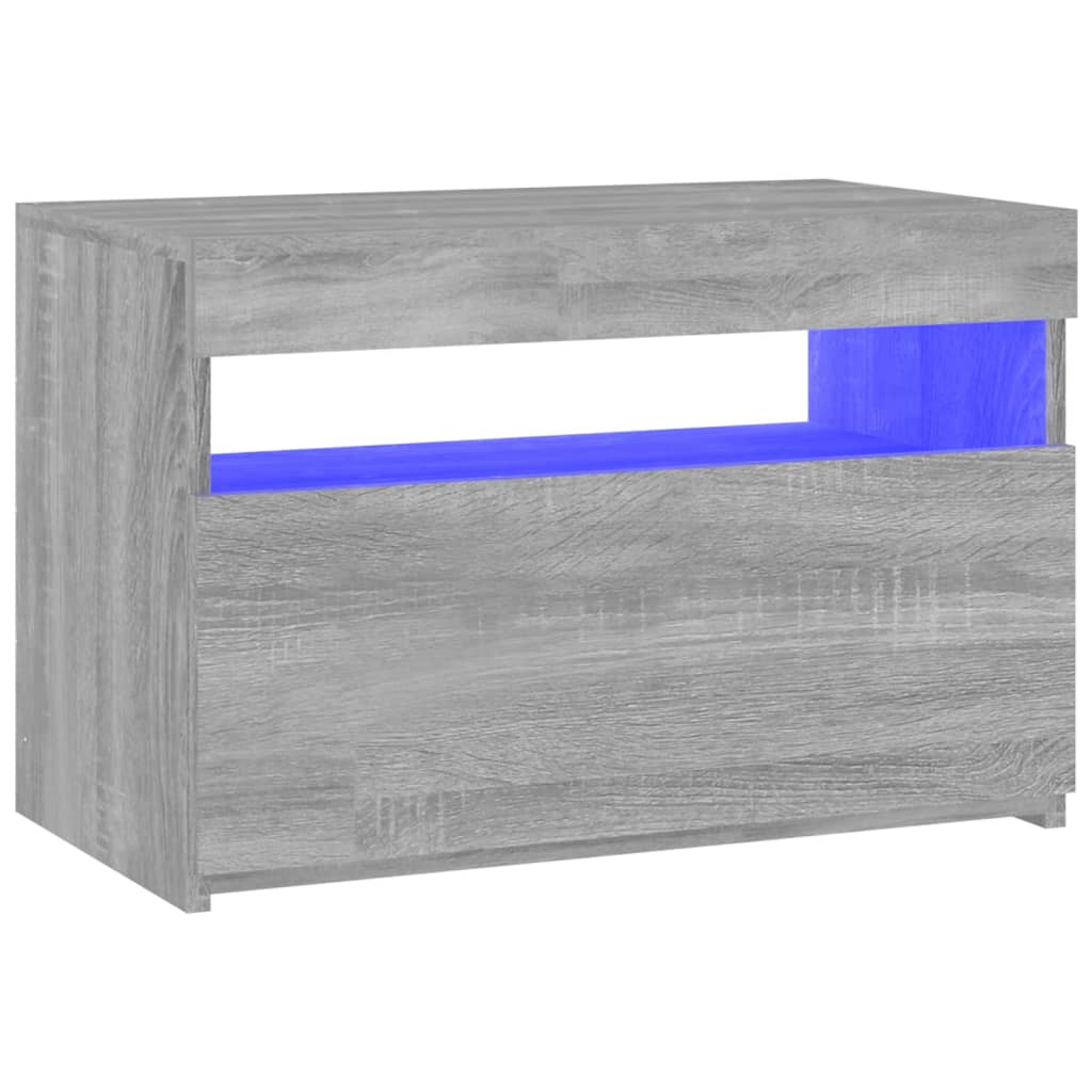 szürke sonoma színű TV-szekrény LED-ekkel 60 x 35 x 40 cm
