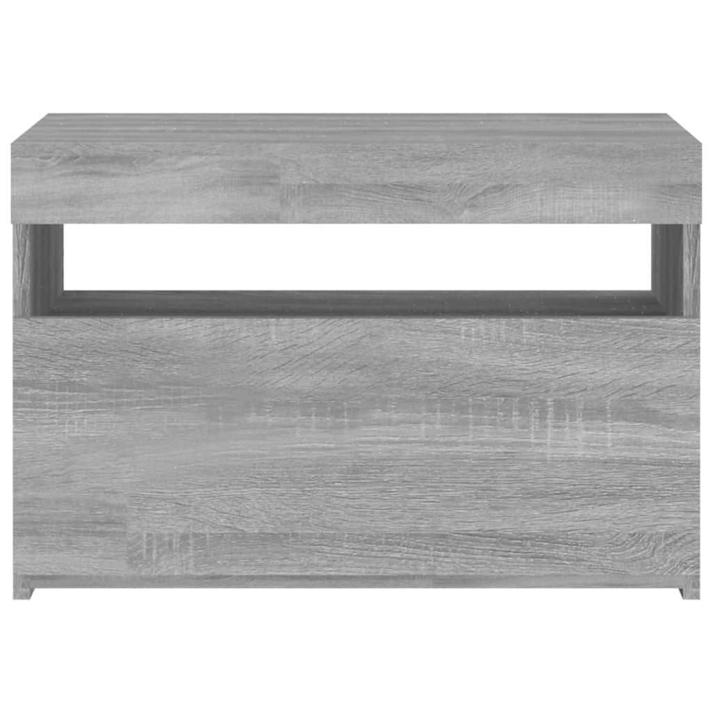 szürke sonoma színű TV-szekrény LED-ekkel 60 x 35 x 40 cm
