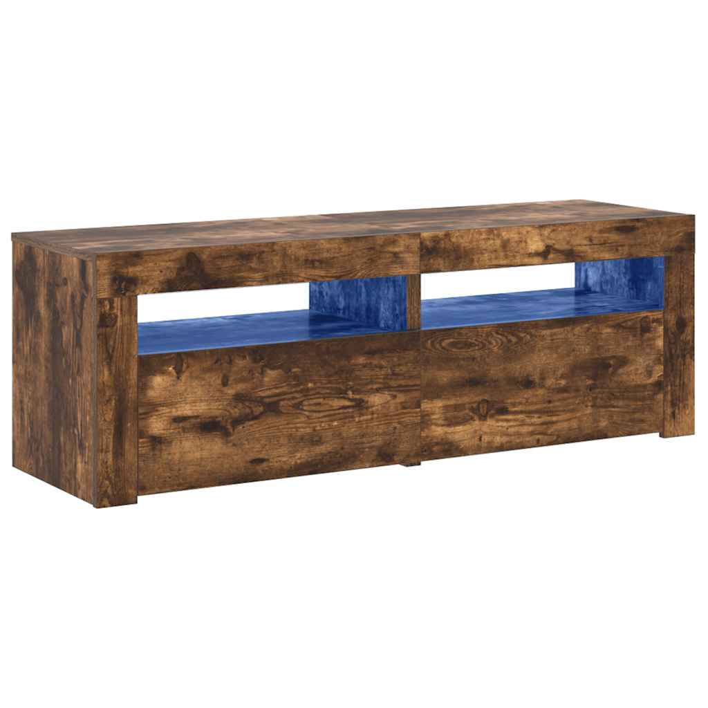 füstös tölgy színű TV-szekrény LED-ekkel 120 x 35 x 40 cm