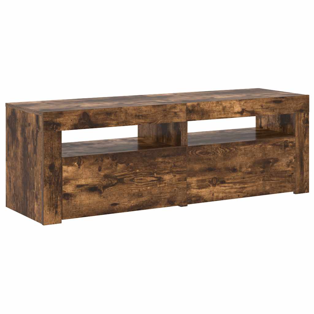 füstös tölgy színű TV-szekrény LED-ekkel 120 x 35 x 40 cm