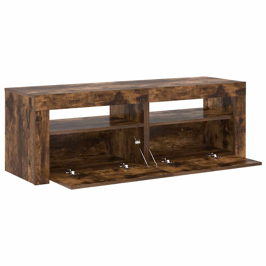 füstös tölgy színű TV-szekrény LED-ekkel 120 x 35 x 40 cm