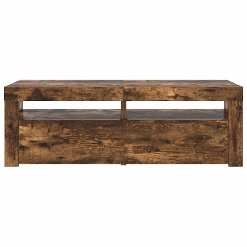 füstös tölgy színű TV-szekrény LED-ekkel 120 x 35 x 40 cm