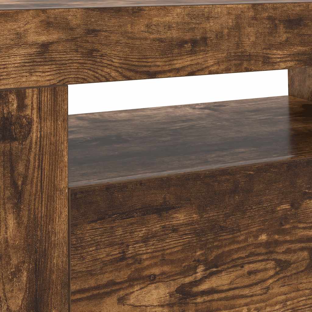 füstös tölgy színű TV-szekrény LED-ekkel 120 x 35 x 40 cm