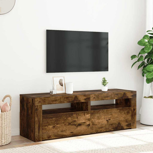 füstös tölgy színű TV-szekrény LED-ekkel 120 x 35 x 40 cm