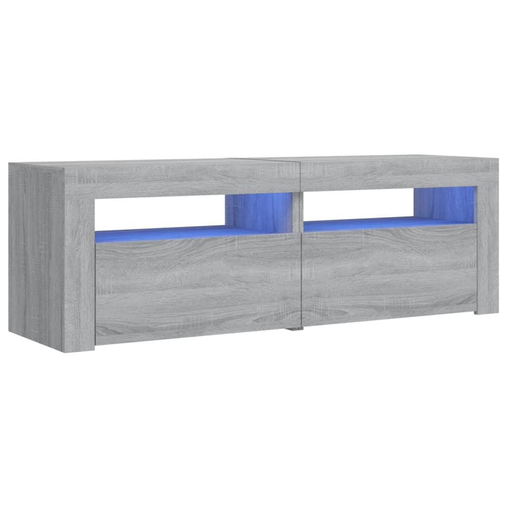 szürke sonoma színű TV-szekrény LED-lámpákkal 120 x 35 x 40 cm
