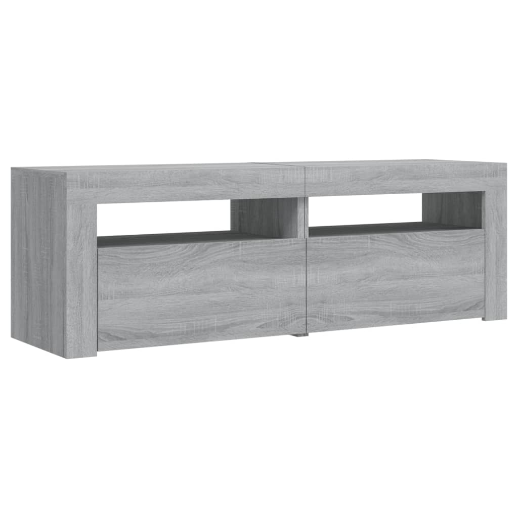 szürke sonoma színű TV-szekrény LED-lámpákkal 120 x 35 x 40 cm