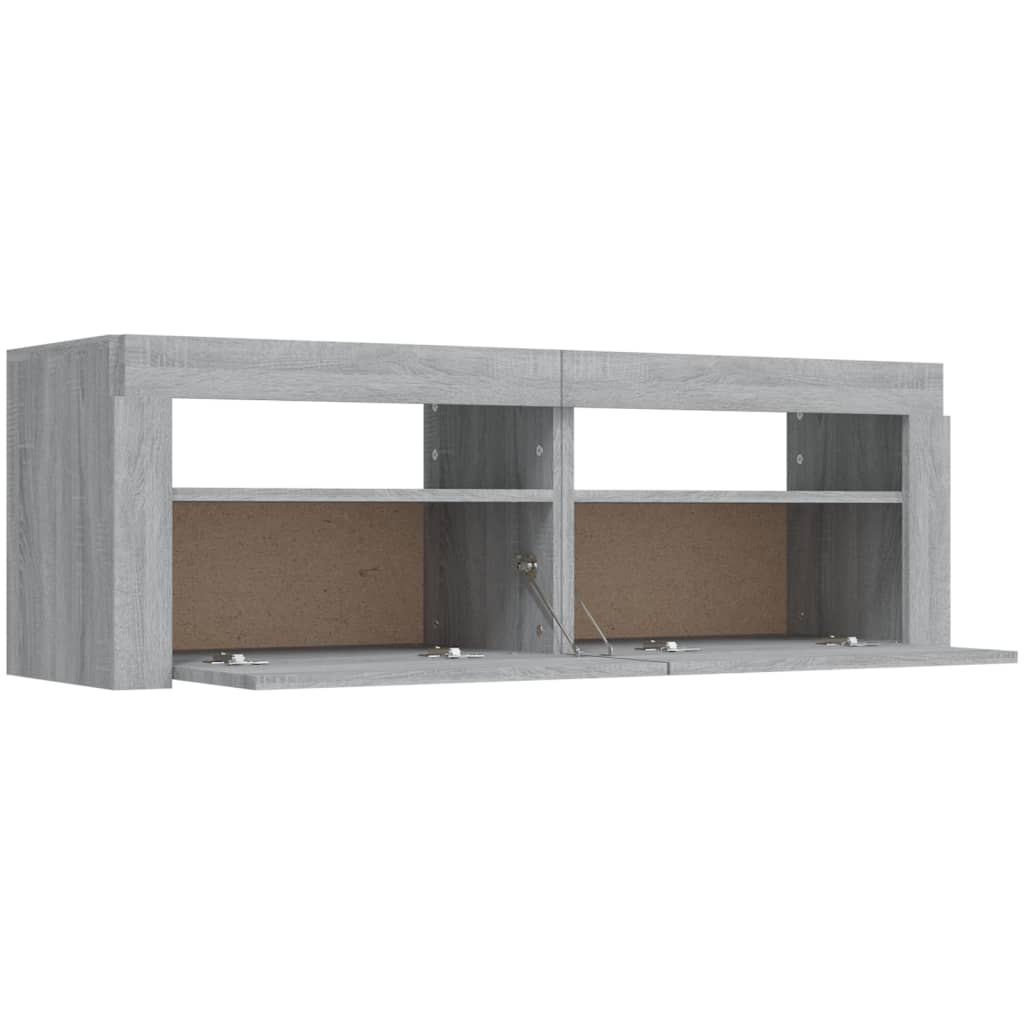 szürke sonoma színű TV-szekrény LED-lámpákkal 120 x 35 x 40 cm