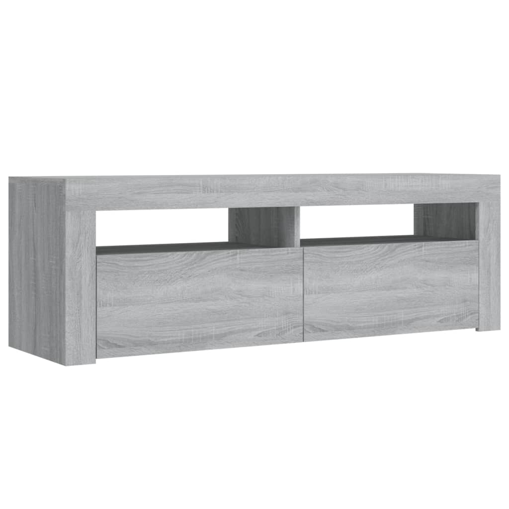 szürke sonoma színű TV-szekrény LED-lámpákkal 120 x 35 x 40 cm
