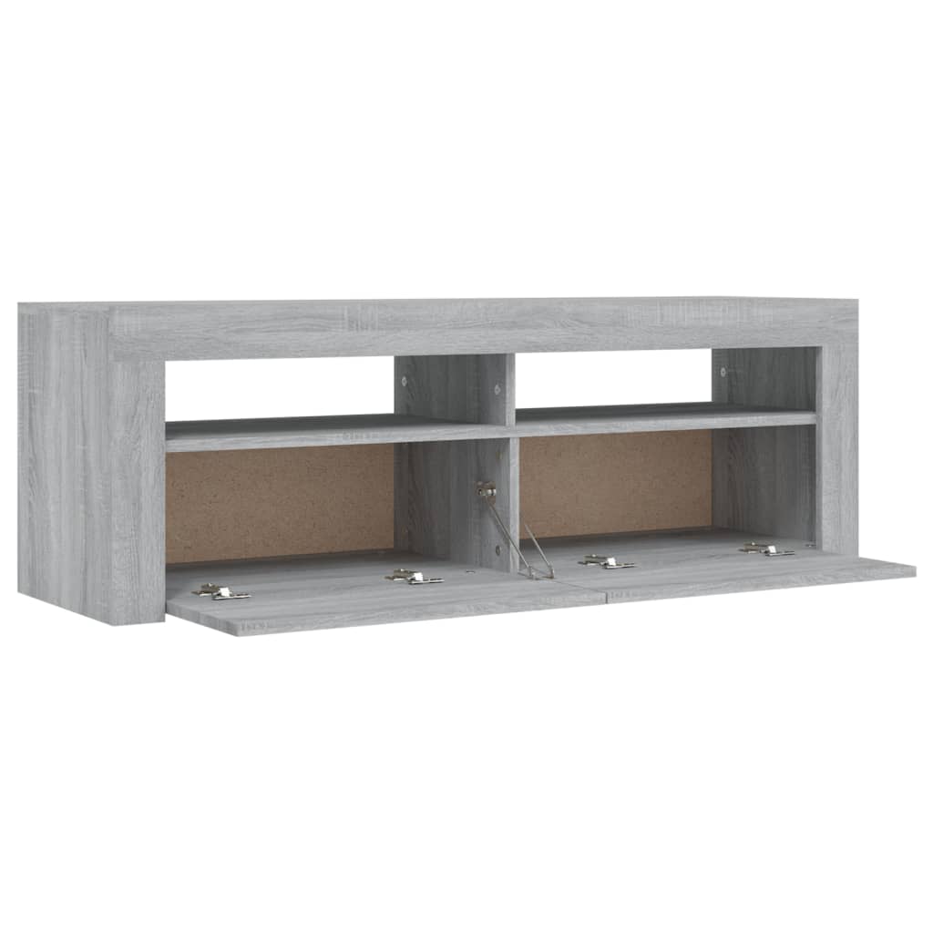 szürke sonoma színű TV-szekrény LED-lámpákkal 120 x 35 x 40 cm