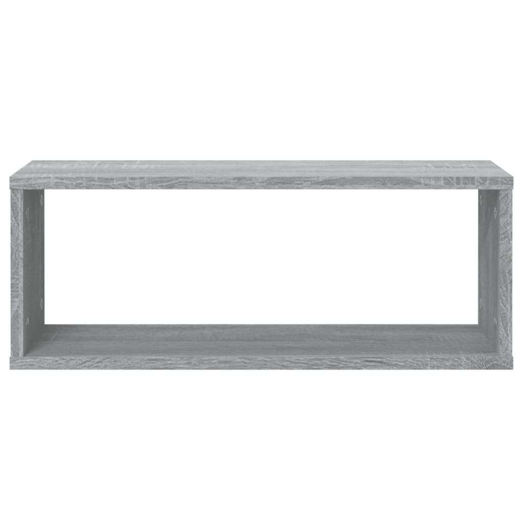 4 db szürke sonoma színű szerelt fa fali kockapolc 60x15x23 cm
