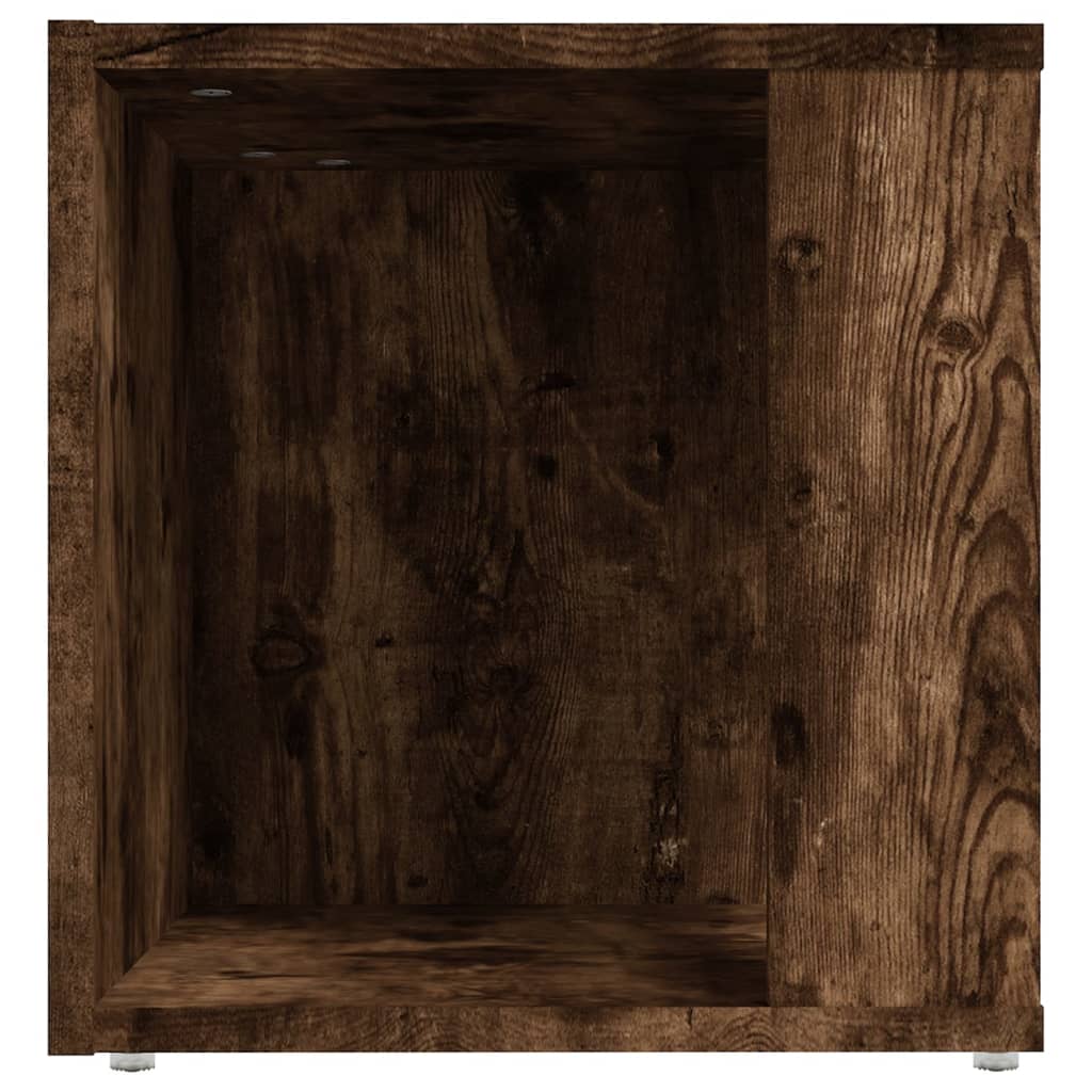 füstös tölgy színű szerelt fa kisasztal 33 x 33 x 34,5 cm