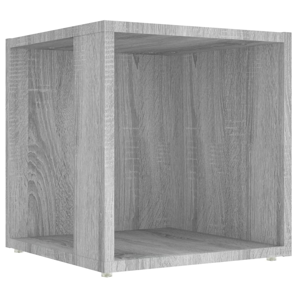 szürke sonoma színű szerelt fa kisasztal 33x33x34,5 cm