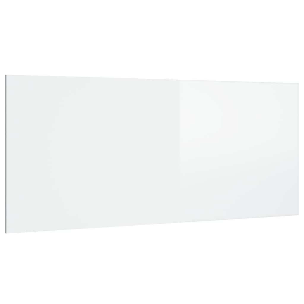 magasfényű fehér szerelt fa ágyfejtámla 200 x 1,5 x 80 cm